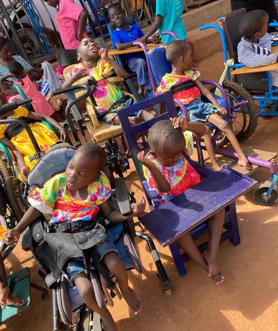 Kids in wheelchairs